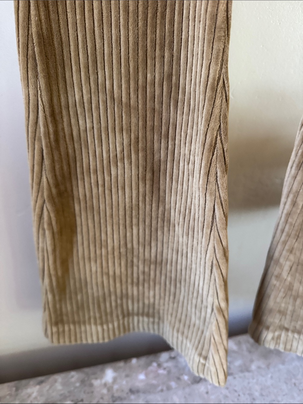 Aerie Ribbed Velour Flared Pants in Camel - Picture 4 of 9